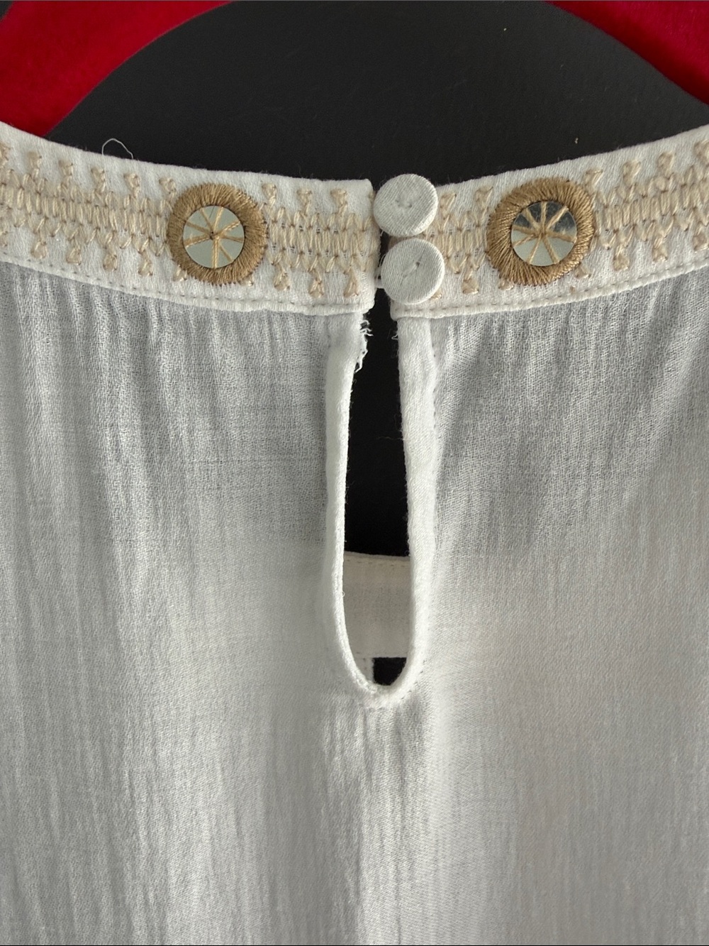 BCBGMaxAzria SHIRLEY size M White Sleeveless Embellished Tunic Boho Chic Coastal - Picture 6 of 13